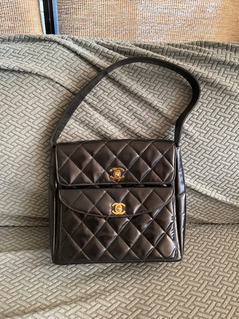 Rare Chanel double pocket/double turn lock bag